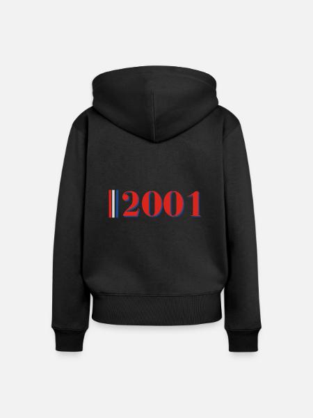 Jahr 2001 - Frauen Premium Bio Zip Hoodie - Schwarz
