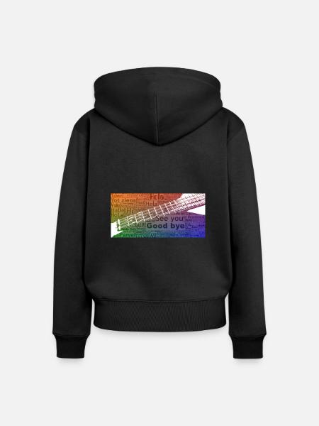Griffbrett mit Texten - Frauen Premium Bio Zip Hoodie - Schwarz