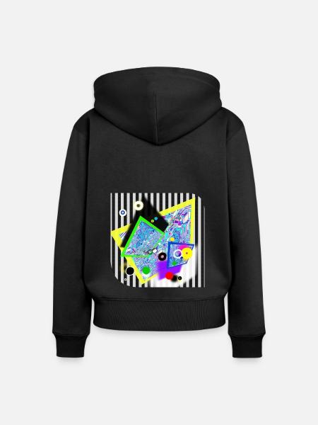 Buntes Leben - Frauen Premium Bio Zip Hoodie - Schwarz