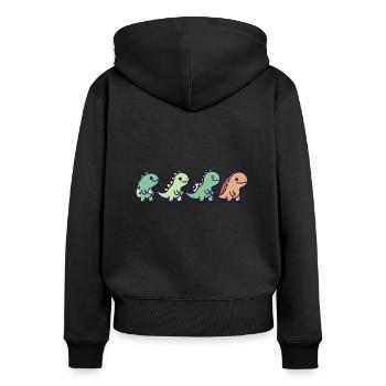 Dinosaur Family - Women's Premium Organic Zip Hoodie - black - Back - Julia (174cm)