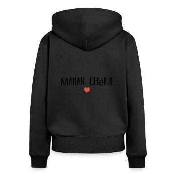 Geliebte Mutter - Frauen Premium Bio Zip Hoodie - Schwarz - Hinten - Julia (174cm)