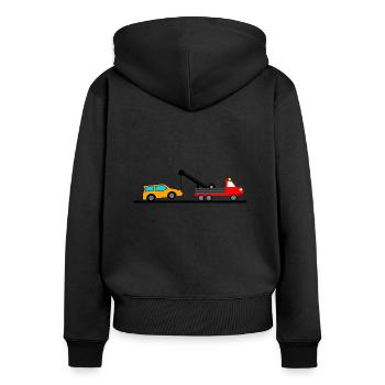 Dépanneuse - Sweat à capuche zippé Premium bio Femme - noir - Dos - Julia (174cm)