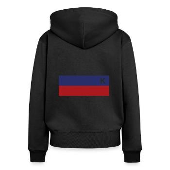 The New Kickers - Frauen Premium Bio Zip Hoodie - Schwarz - Hinten - Julia (174cm)
