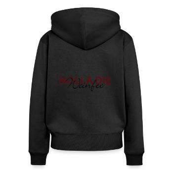 Weißwein Rotwein JGA Vino Wein - Holla die Weinfee - Frauen Premium Bio Zip Hoodie - Schwarz - Hinten - Julia (174cm)