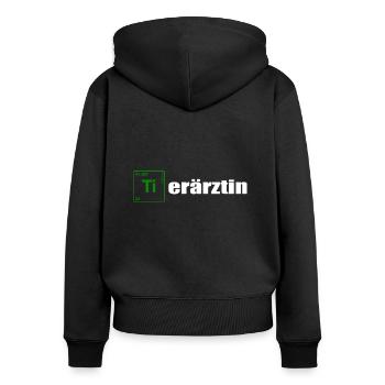 Tierärztin white - Frauen Premium Bio Zip Hoodie - Schwarz - Hinten - Julia (174cm)