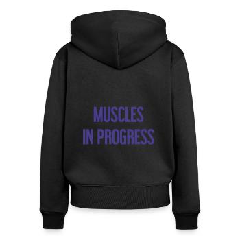 Muscles in Progress - Women's Premium Organic Zip Hoodie - black - Back - Julia (174cm)