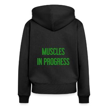 Muscles in Progress - Women's Premium Organic Zip Hoodie - black - Back - Julia (174cm)