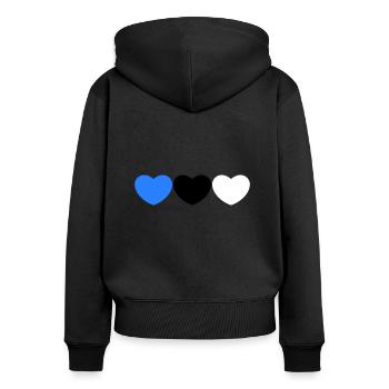 Estnisches Herz - Frauen Premium Bio Zip Hoodie - Schwarz - Hinten - Julia (174cm)