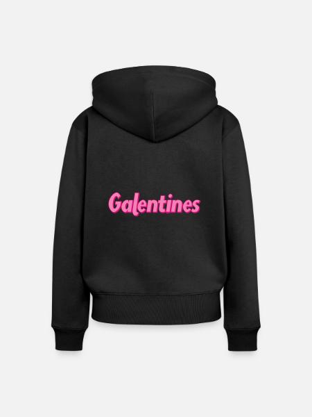 Galentine - Frauen Premium Bio Zip Hoodie - Schwarz