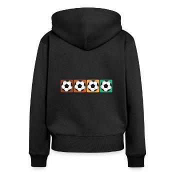Coupe du monde des supporters de football - Sweat à capuche zippé Premium bio Femme - noir - Dos - Julia (174cm)