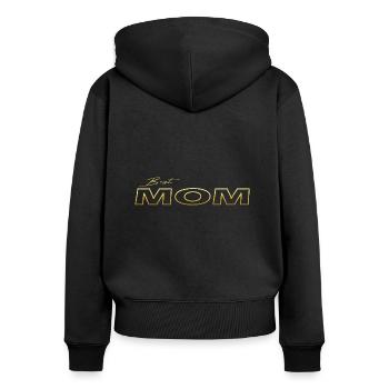 Best Mom gold - Frauen Premium Bio Zip Hoodie - Schwarz - Hinten - Julia (174cm)