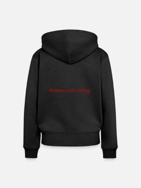 Kindness costs nothing - Frauen Premium Bio Zip Hoodie - Schwarz