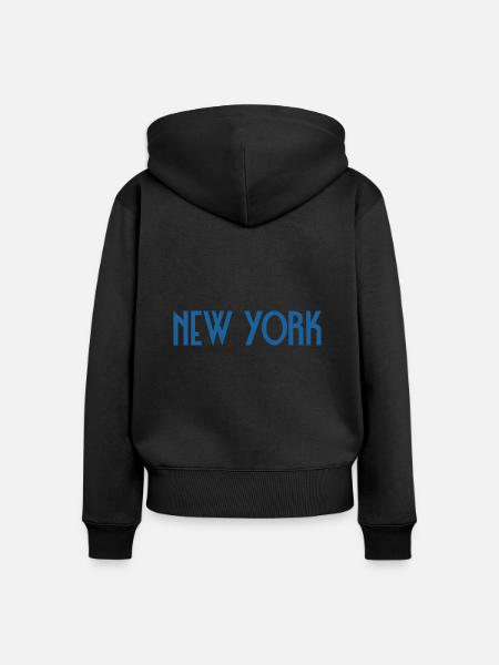 New York - Frauen Premium Bio Zip Hoodie - Schwarz