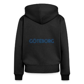 Göteborg - Sweat à capuche zippé Premium bio Femme - noir - Dos - Julia (174cm)