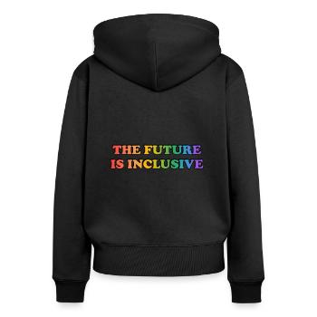 The Future Is Inclusive Gay Pride - Women's Premium Organic Zip Hoodie - black - Back - Julia (174cm)