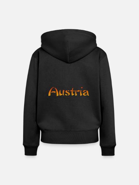 Austria Text - Frauen Premium Bio Zip Hoodie - Schwarz