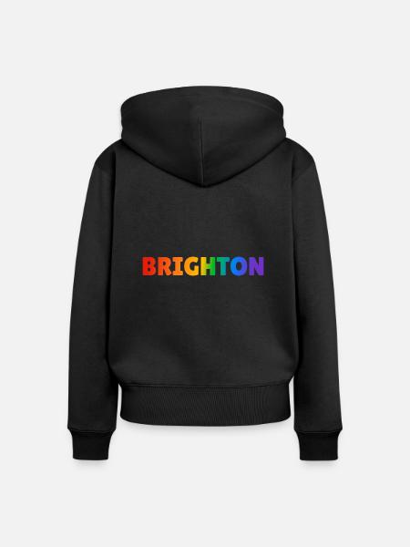 Brighton Regenbogen LGBTQ Gay Pride - Frauen Premium Bio Zip Hoodie - Schwarz