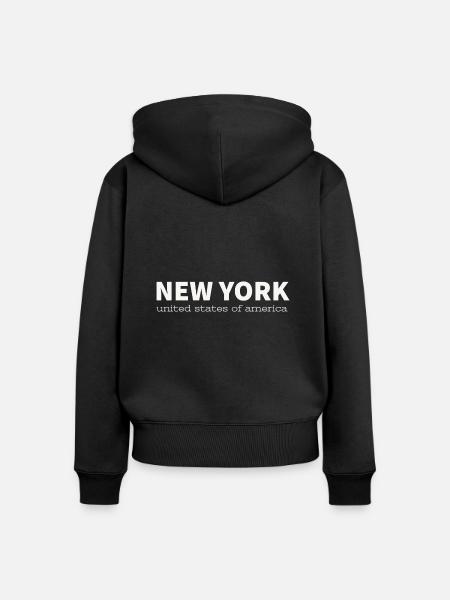 NEW YORK - Frauen Premium Bio Zip Hoodie - Schwarz