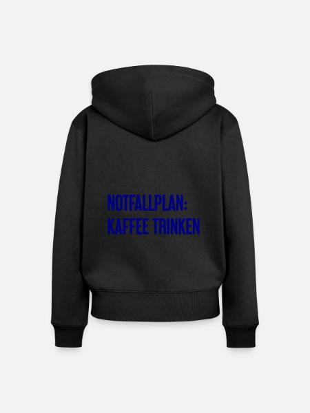 Kaffee-Notfallplan - Frauen Premium Bio Zip Hoodie - Schwarz