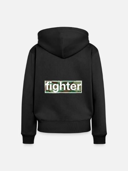 Kämpfer - Frauen Premium Bio Zip Hoodie - Schwarz