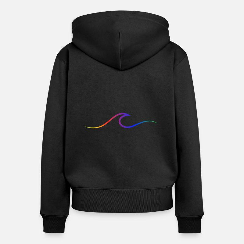 Vague vague Surf Eau Rat Surfer - Sweat à capuche zippé Premium bio Femme - noir