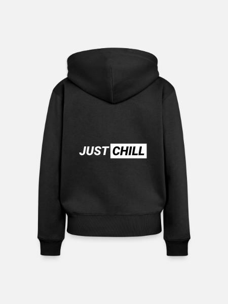 Einfach chillen! - Frauen Premium Bio Zip Hoodie - Schwarz