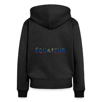 Flag of Ecuador - Women's Premium Organic Zip Hoodie - black - Back - Julia (174cm)