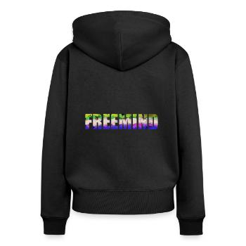 FREEMIND - Sweat à capuche zippé Premium bio Femme - noir - Dos - Julia (174cm)