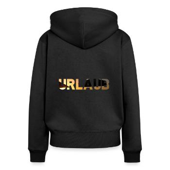 Urlaub Strand Sonnenuntergang Ferien Sommer Sonne - Frauen Premium Bio Zip Hoodie - Schwarz - Hinten - Julia (174cm)