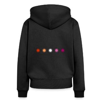 Subtiler lesbischer Stolz - Frauen Premium Bio Zip Hoodie - Schwarz - Hinten - Julia (174cm)