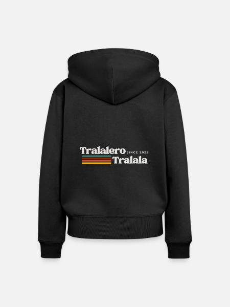 Tralalero Tralala - Premium økologisk hoodie med lynlås til kvinder - sort