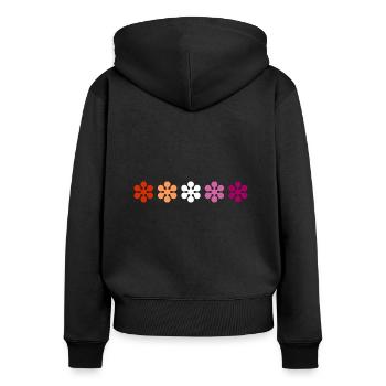 Subtiler lesbischer Stolz - Frauen Premium Bio Zip Hoodie - Schwarz - Hinten - Julia (174cm)
