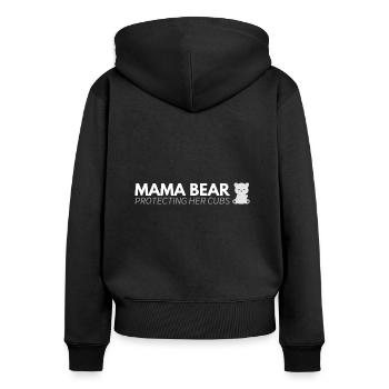 Maman Ours protège ses petits - Sweat à capuche zippé Premium bio Femme - noir - Dos - Julia (174cm)