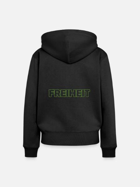 Freiheit - Frauen Premium Bio Zip Hoodie - Schwarz