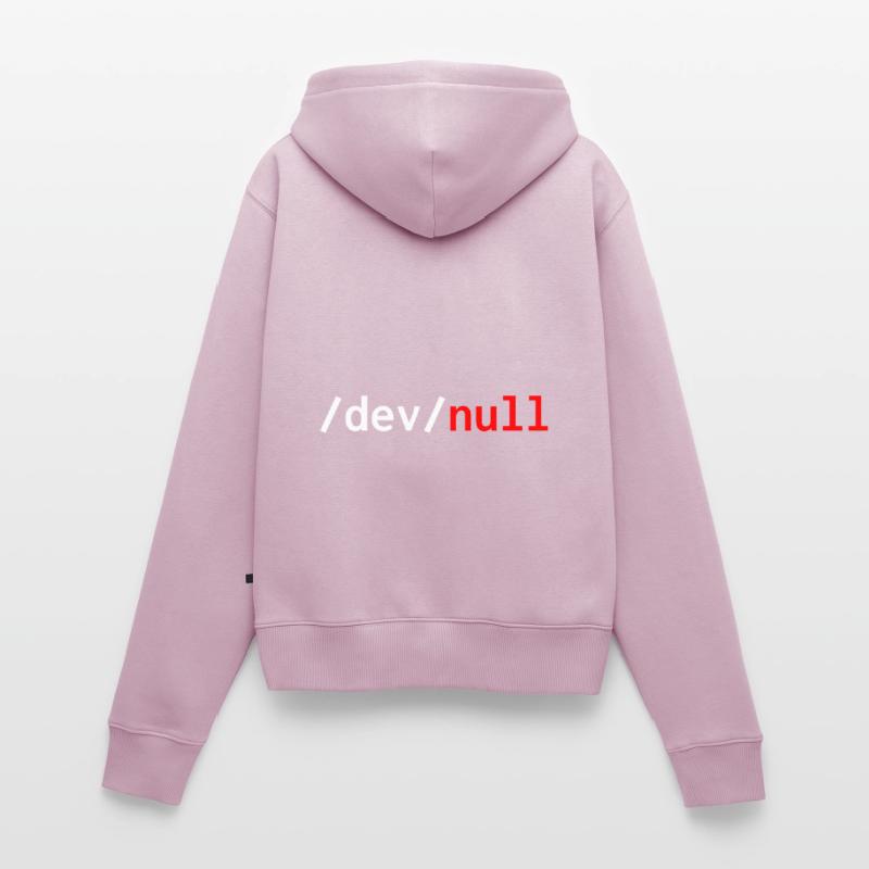 Dev null red web developer humor funny Women's Premium Organic Zip Hoodie