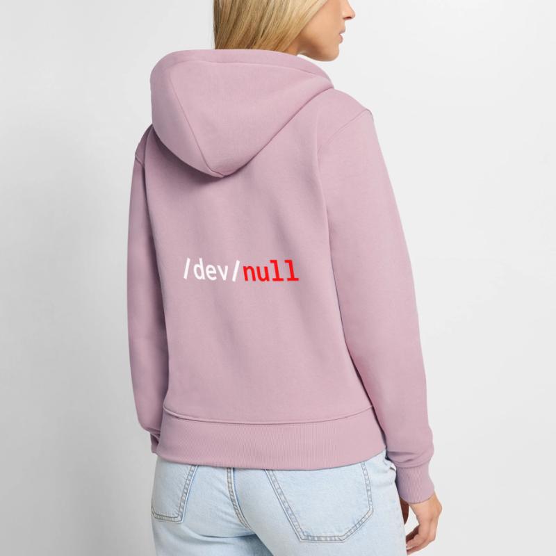 Dev null red web developer humor funny Women's Premium Organic Zip Hoodie