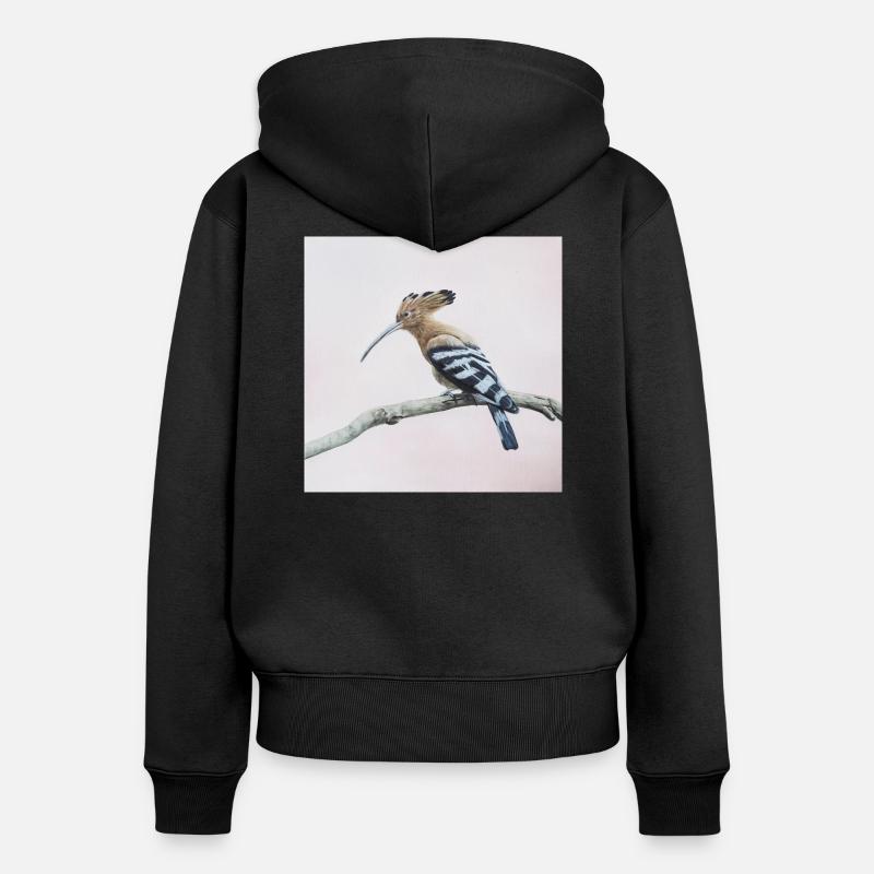 oiseau - Sweat à capuche zippé Premium bio Femme - noir