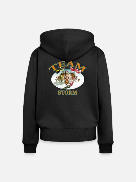 Team STORM - Frauen Premium Bio Zip Hoodie - Schwarz