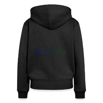 I m her King blau grün - Frauen Premium Bio Zip Hoodie - Schwarz - Hinten - Julia (174cm)