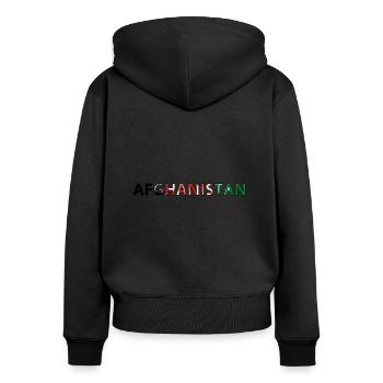 Drapeau Afghanistan - Sweat à capuche zippé Premium bio Femme - noir - Dos - Julia (174cm)