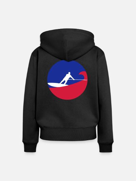 sup surfing - Frauen Premium Bio Zip Hoodie - Schwarz