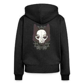 Cats Lover Tot La Catrina Mexico Gift - Women's Premium Organic Zip Hoodie - black - Back - Julia (174cm)
