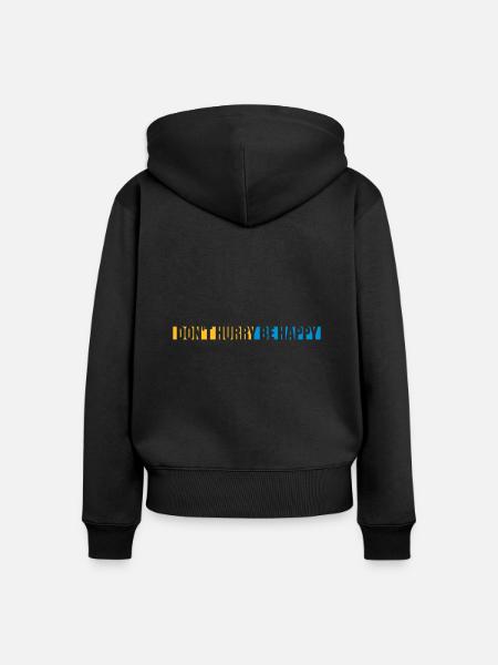 dont hurry be happy - Frauen Premium Bio Zip Hoodie - Schwarz