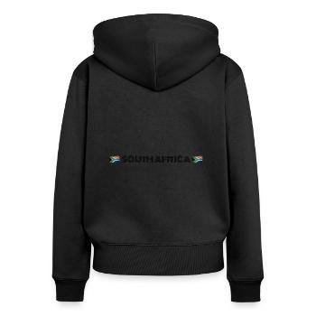 South Africa - Sweat à capuche zippé Premium bio Femme - noir - Dos - Julia (174cm)