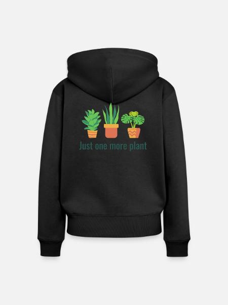 Nur noch eine Pflanze - Frauen Premium Bio Zip Hoodie - Schwarz