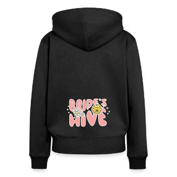 Bride's Hive – Cute Y2K Bachelor Party Design - Women's Premium Organic Zip Hoodie - black - Back - Julia (174cm)