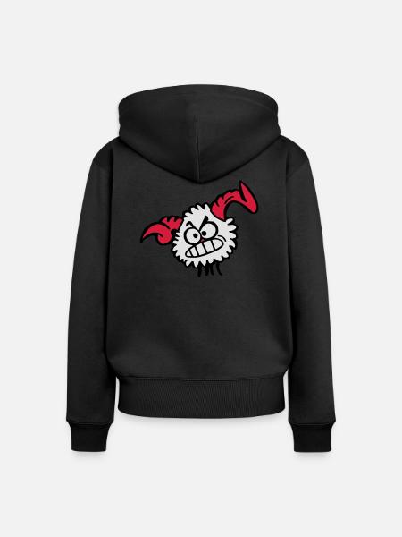 Kugell Widder - Frauen Premium Bio Zip Hoodie - Schwarz