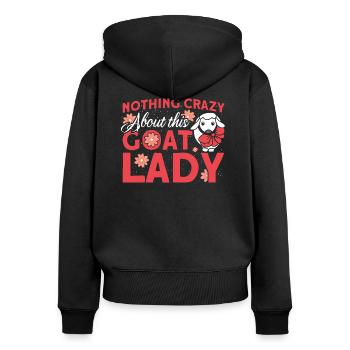 Vintage Retro Ziegenzüchter Ziege Ziegenliebhaber - Frauen Premium Bio Zip Hoodie - Schwarz - Hinten - Julia (174cm)