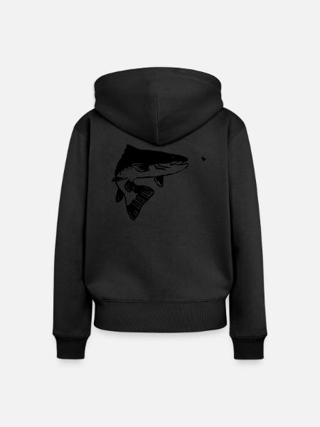 Forelle - Frauen Premium Bio Zip Hoodie - Schwarz
