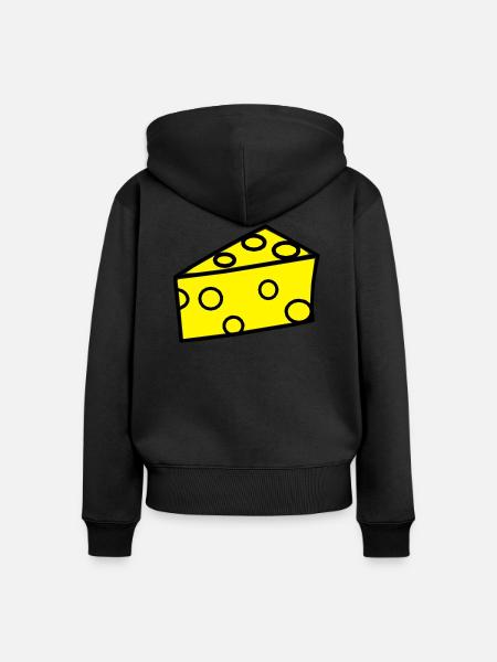 Käse / Käsestück - Frauen Premium Bio Zip Hoodie - Schwarz